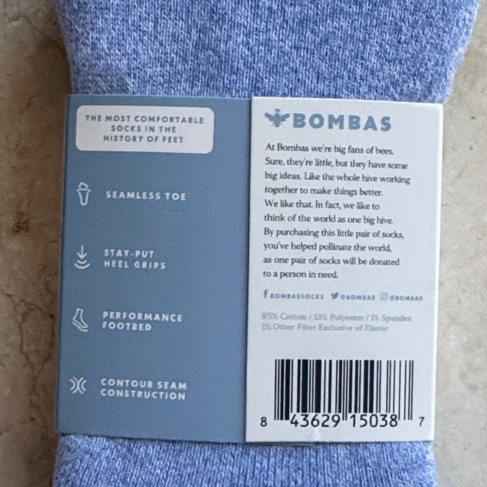 Bombas NWT Unisex sock bundle. 1-4pk no show & 1pr compression size: medium - Picture 6 of 7